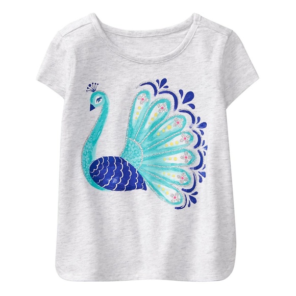 🦚SOLD🦚True Blue" Peacock Tee & Ikat Blue Shorts - Picture 2 of 3